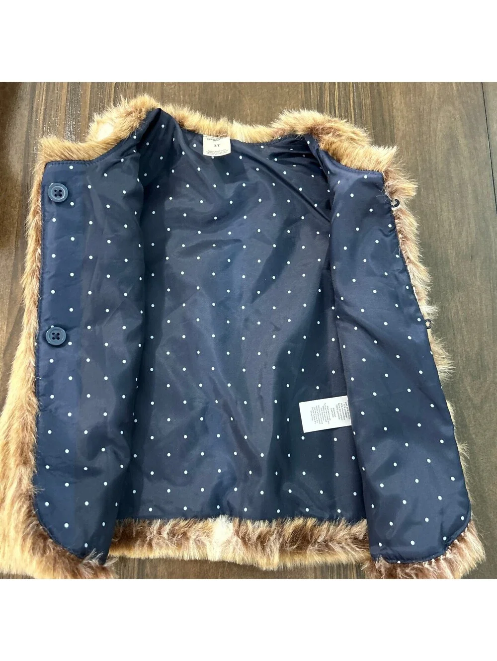 OshKosh B'gosh Toddler Girls Faux Fur Vest Size 3T Brown NWOT Cozy Fall Winter